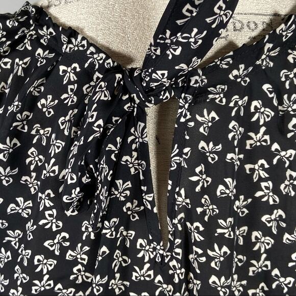 LC Lauren Conrad Black & White Bow Sleeveless Top Women's Size Medium - Picture 6 of 10